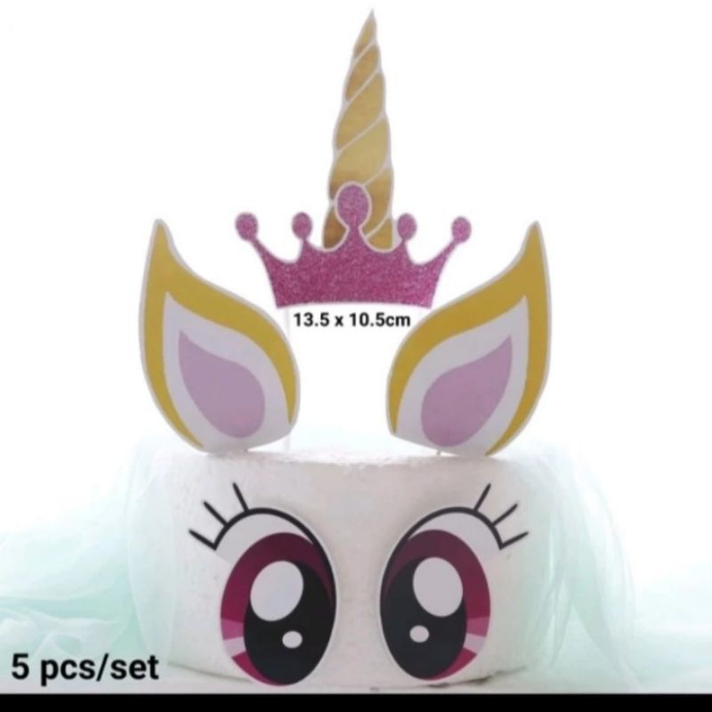 Topper Unicorn,Tanduk Unicorn,Hiasan kue unicorn Mainan unicorn