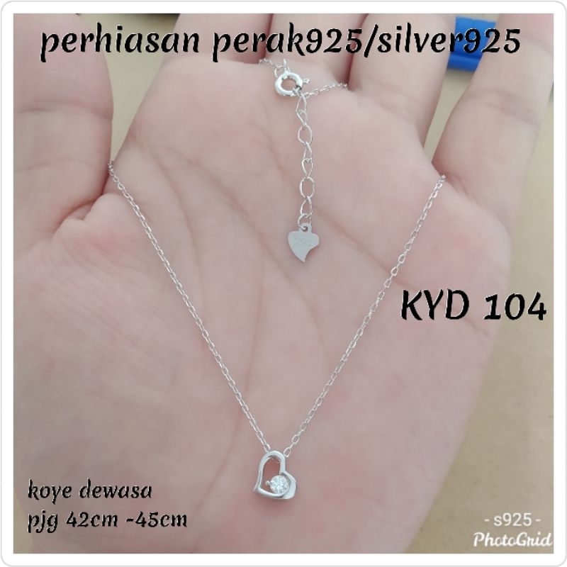 KALUNG DEWASA MINI HALUS LOVE KECIL PERAK 925 LAPIS MAS PUTIH KYD 104
