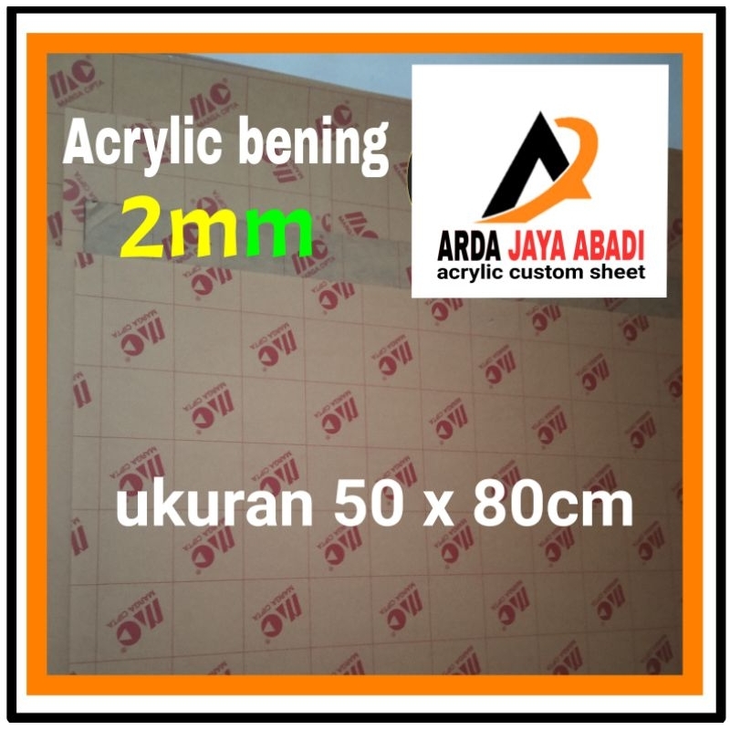 Akrilik 2mm bening ukuran 50 x 80 lembaran akrilik murah mika lembaran Acrylic clear marga cipta akr