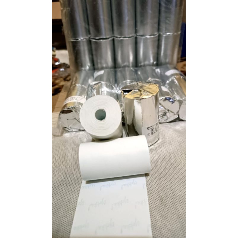 

Kertas thermal coreles ukuran 58mm x 40mm per 10 Pcs RB6