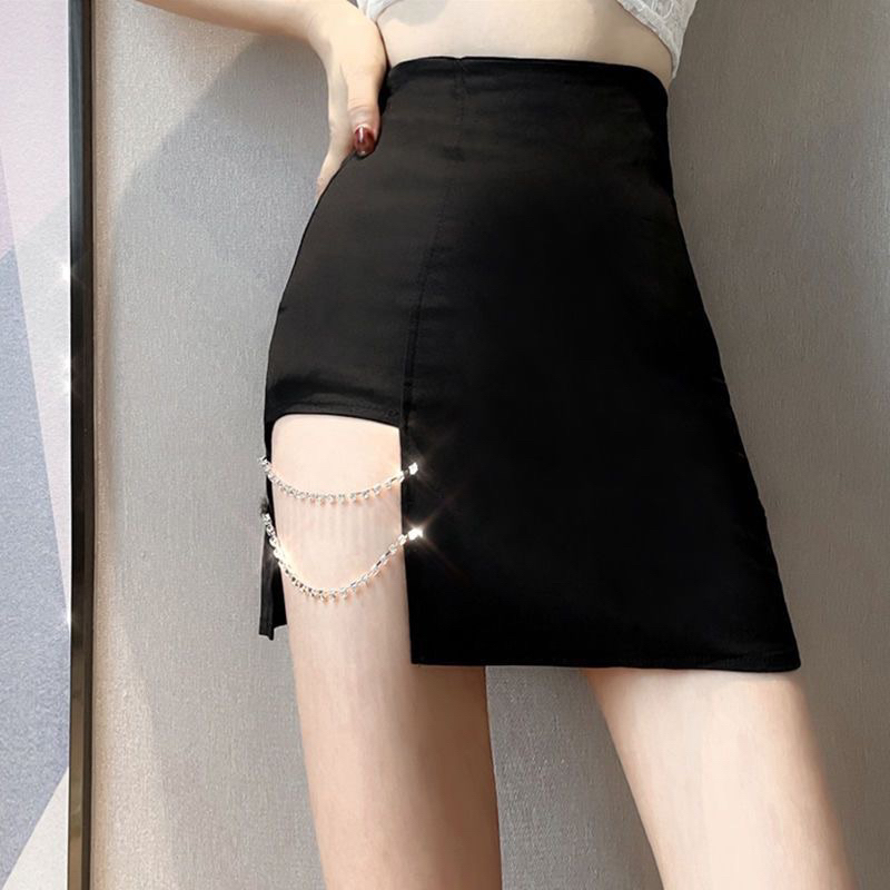 (S-XXL) pearl skirt highwaist rok wanit asimetri R770R