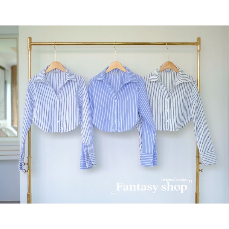 KEMEJA FANTASY SHOP SALUR FASHION WANITA IMPORT BANGKOK CODE F 10