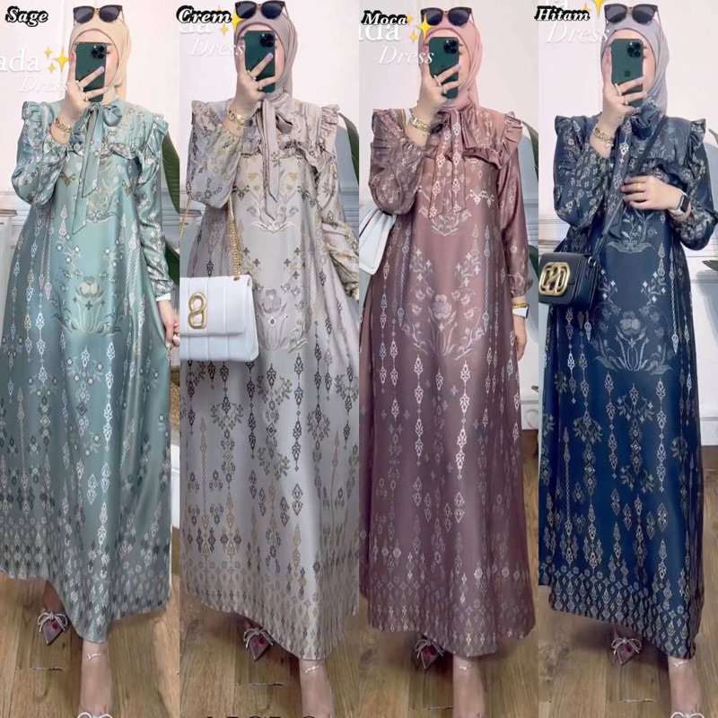 (COD) Denada Dress By Isrowiyah Aurora Dress Bahan Gamis Aurora LD 110 CM GAMIS MAXMARA AMORA DRESS 