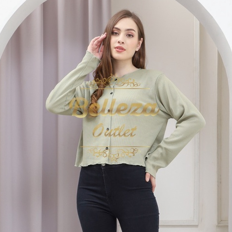 Belleza Outlet baju rajut Cardigan rajut atasan wanita Cardigan RIB Suzi premium Best seller