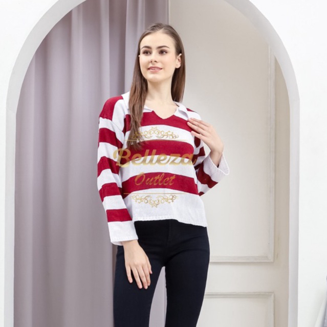 Belleza Outlet baju rajut Cardigan rajut atasan wanita  Fuji Crop