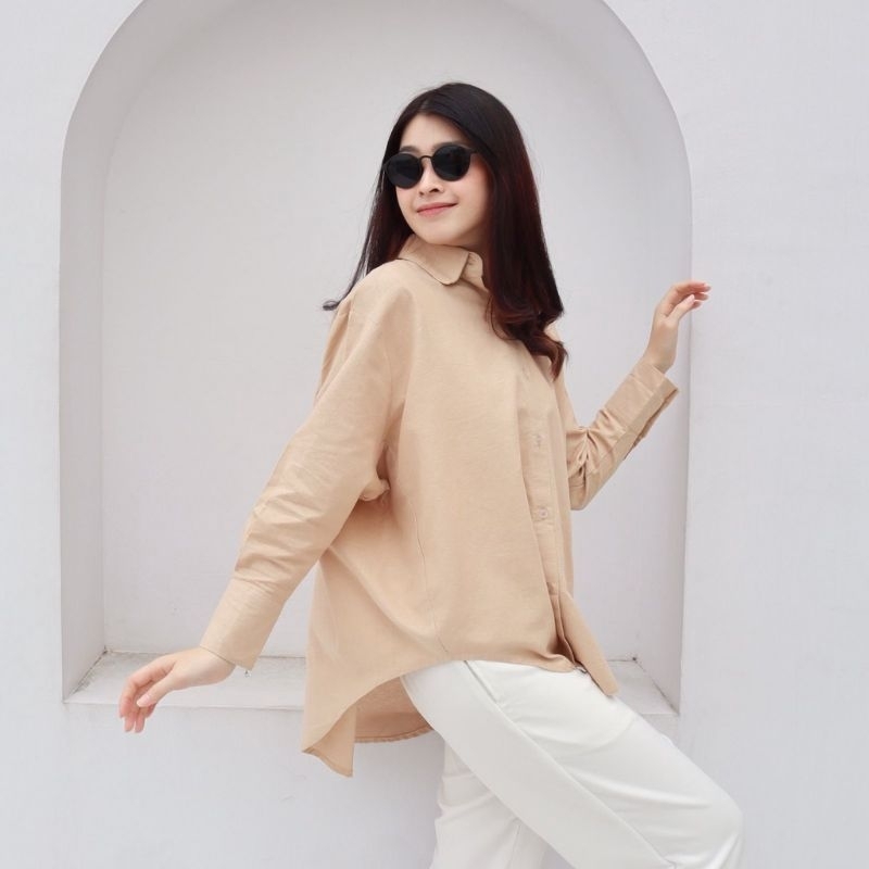 GAUDY OVERSIZE KEMEJA JUMBO POLOS WANITA KOREAN STYLE