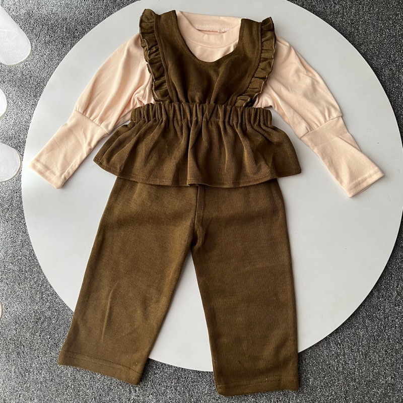 Canna Set corduroy knit 3in1 | setelan anak perempuan