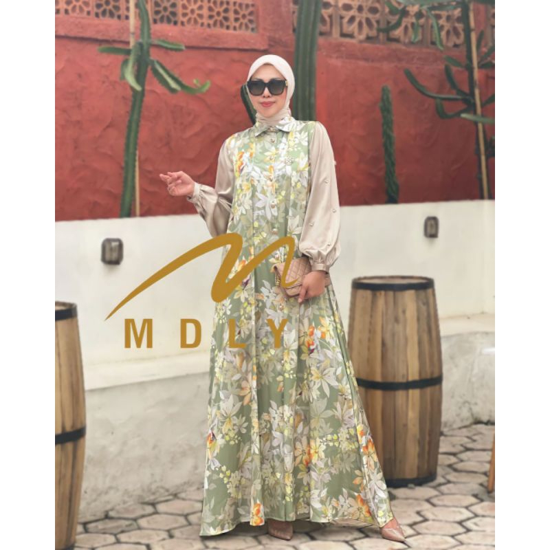 Fashion Dress Wanita Lebaran Terbaru Nadine Lux Dress Reborn By Mdly