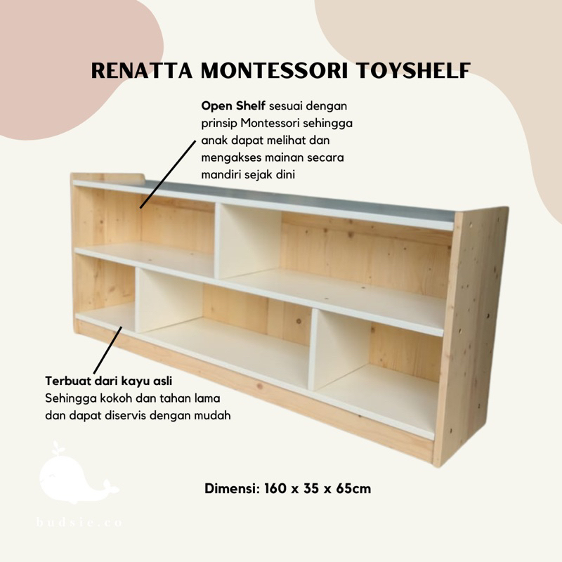 RENATTA Montessori Toyshelf | Rak Mainan Anak Montessori
