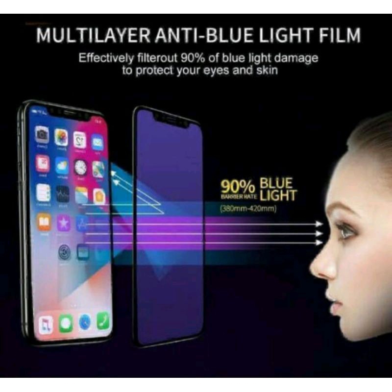 Temper glas blue Anti gores Anti minyak infinix hot 9 play