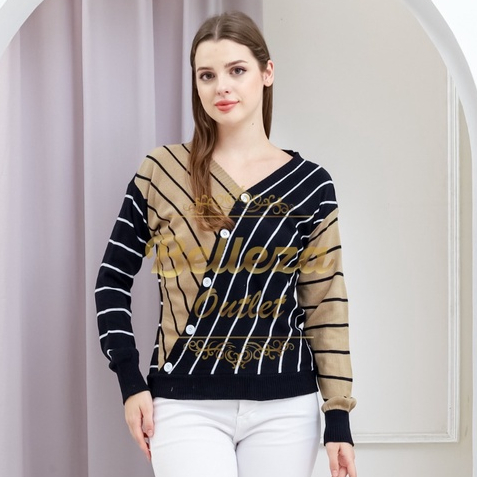 Belleza outlet baju rajut Cardigan rajut atasan wanita lisa blouse