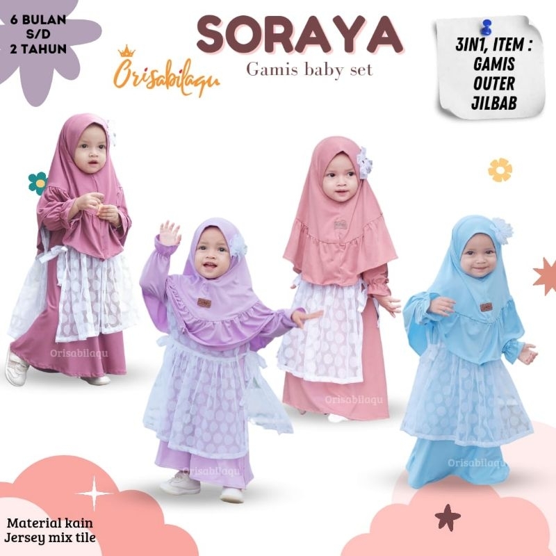 Gamis Baby Soraya SMLXL (6 bulan - 2 Tahun)