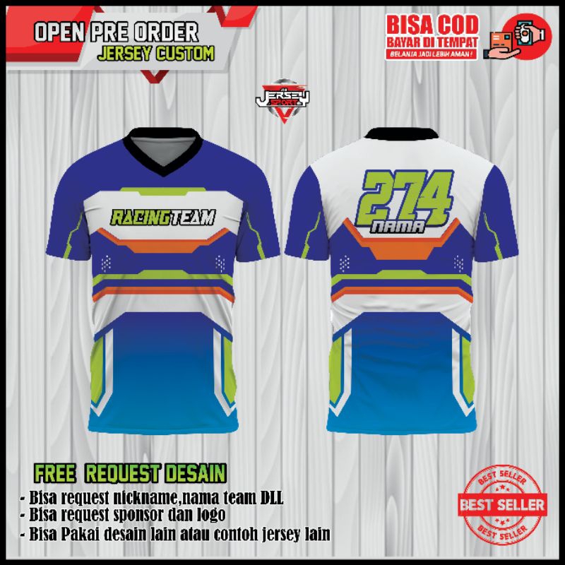 Kaos Jersey Racing Custom Nama