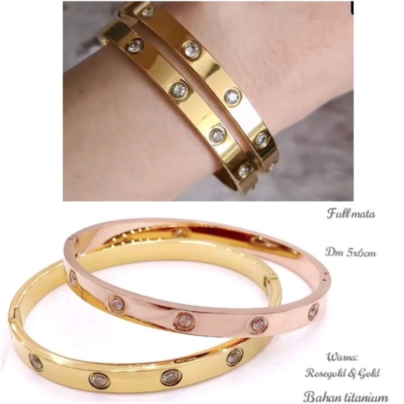 Gelang Titanium Asli Rosegold Premium Quality Anti karat anti alergi Stainless steel ori  SG06