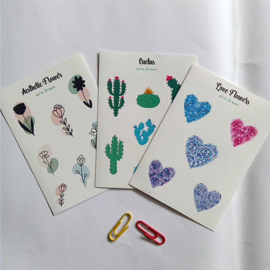

Eira Sticker Sheets A7 (PART 1) Bahan Vinyl Anti Air Stiker Perlembar Lucu Cute Cantik Aesthetic Waterproof