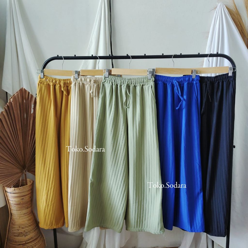 Kulot Knit Panjang // Celana Wanita Knit Premium