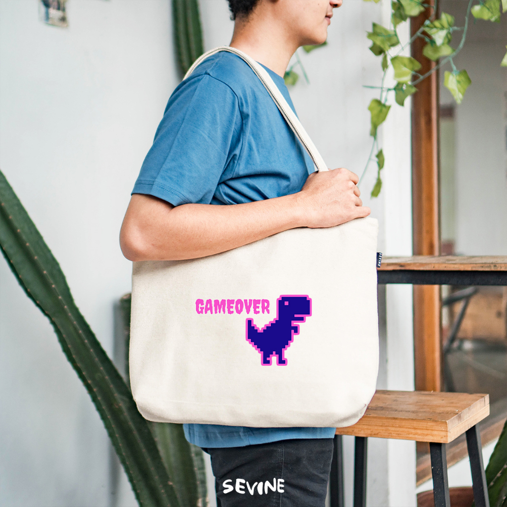 Sevine Tote Bag Kanvas Emily Resleting Kantong Tas Wanita Sekolah Kuliah Fashion Hangout Totebag Kerja Aesthetic - JF