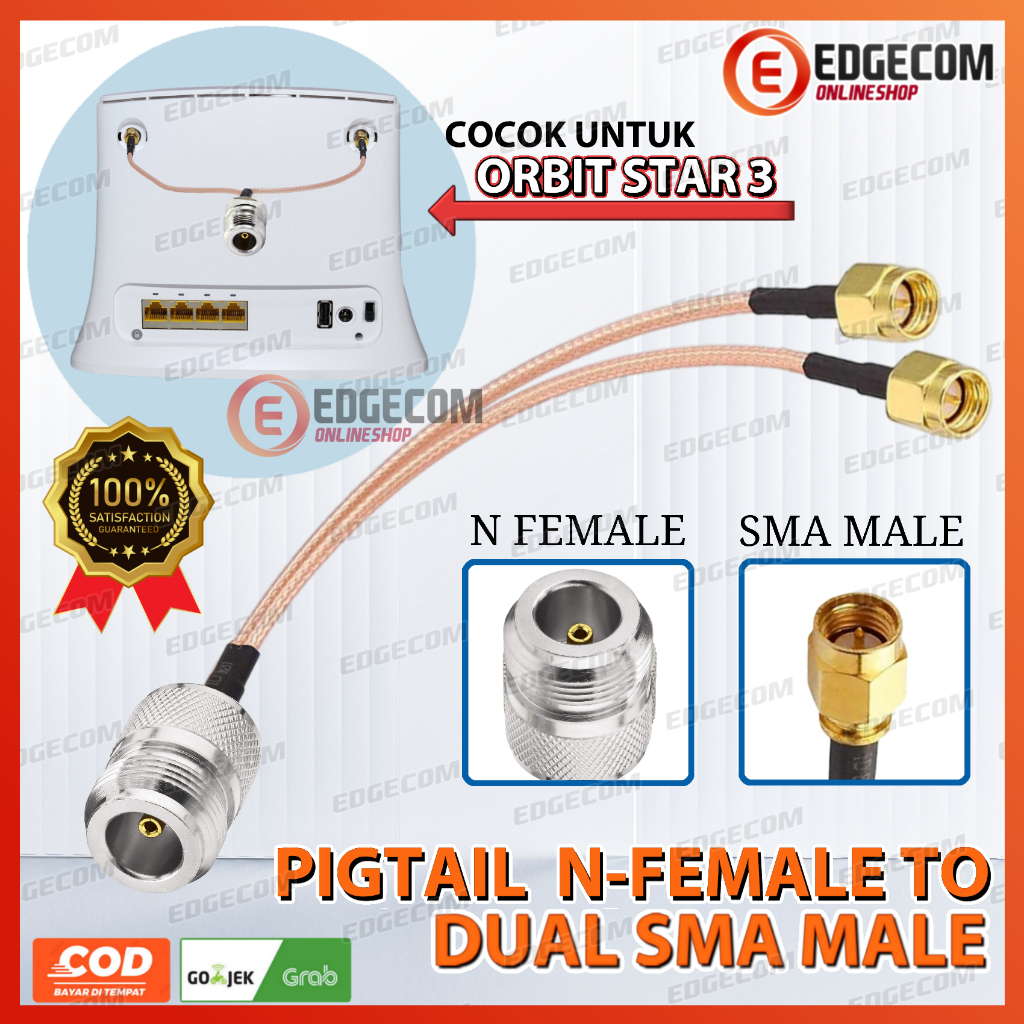 Pigtail N Female to Dual SMA Male untuk Modem Router Orbit Star 3 Z1 PRO RG316