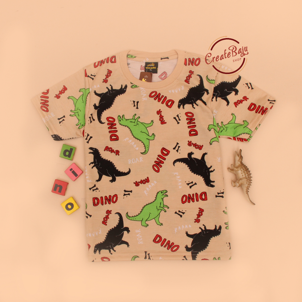 PROMO 7.7 KAOS ANAK LAKI PRINTING DINOS ROAR 1-7 TAHUN BAJU ATASAN ANAK FASHION TERMURAH BAHAN KATUN