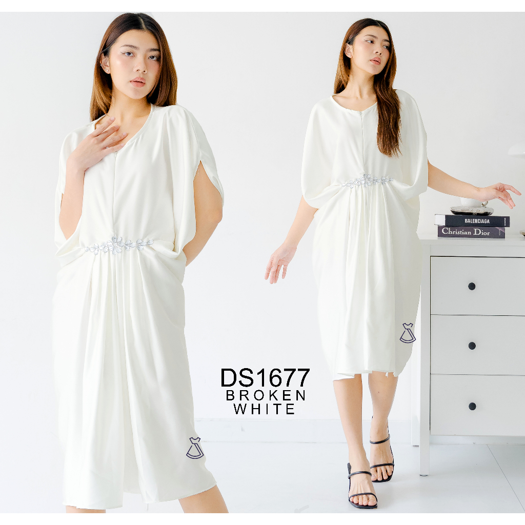 DS1677 - Dress Kaftan For Ied Basic Maxmara Silk Busui Friendly