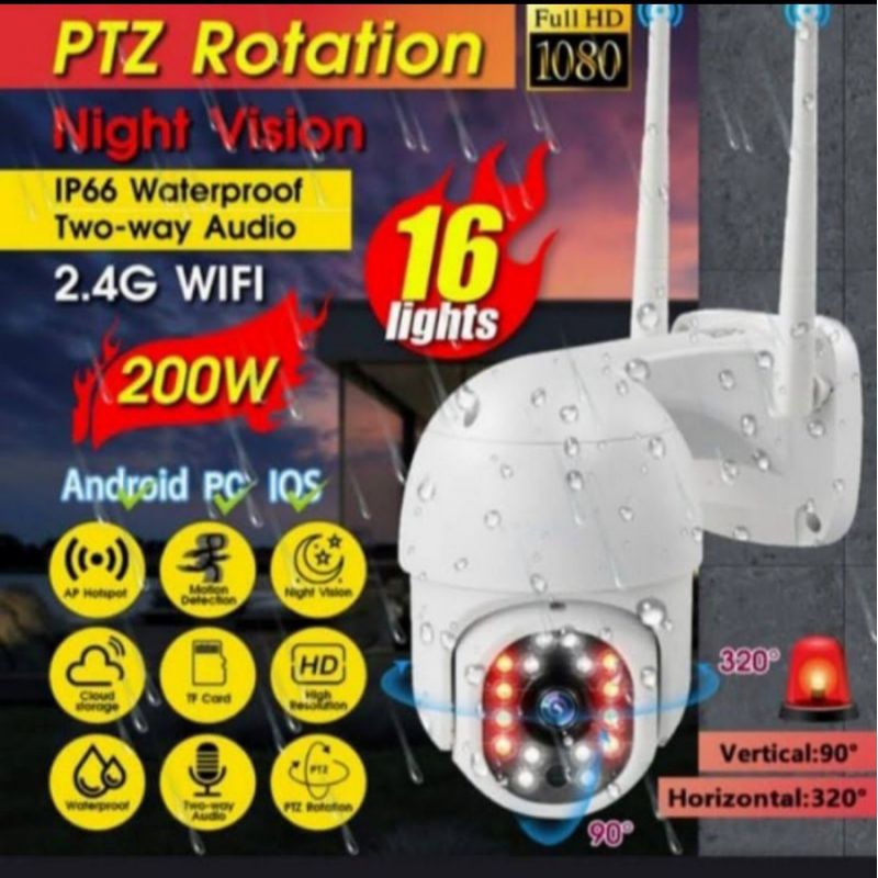 IP Camera CCTV PTZ Yoosee Outdoor Speed Dome Wifi 8MP