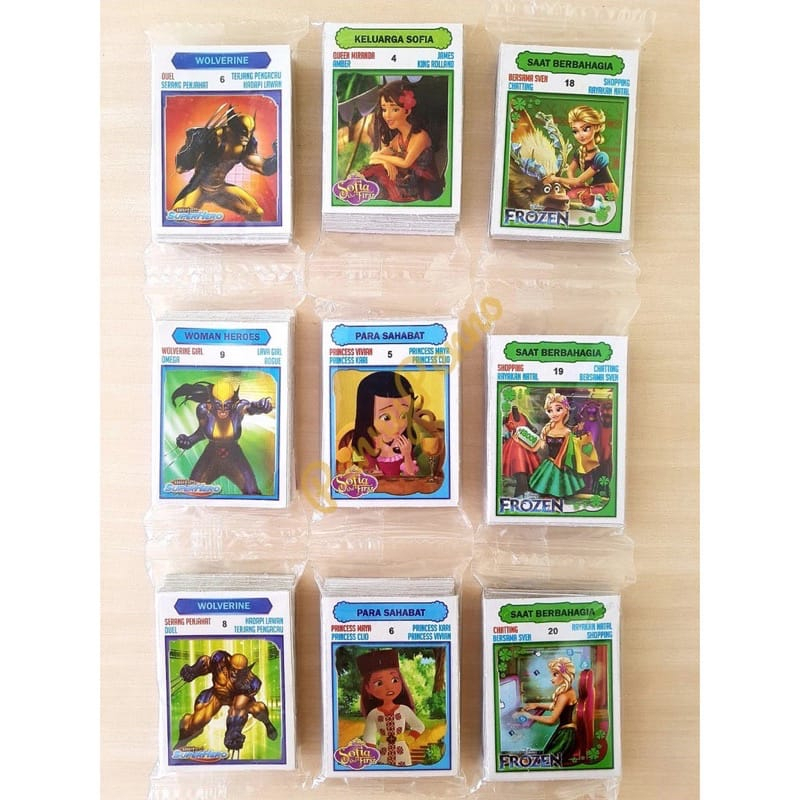 12 PAK MAINAN KARTU KWARTET / TRADING CARD GAME ANAK 1PAK ISI 32 LEMBAR