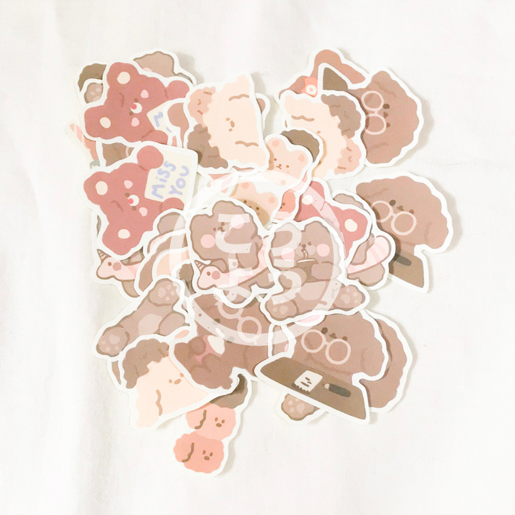 

30 pcs Stiker Gambar Cute Bear Beruang Lucu untuk Jurnal / Scrapbook / Freebies (Pack O8)