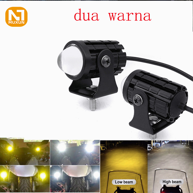 Headlamp Lampu Sorot Sepeda Motor Led Lampu Tembak Laser Led Mini 2 Warna - Lampu Tembak Sorot Foglamp Mini D2 Laser Super Terang