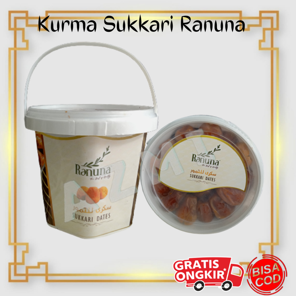 Grosir Kurma Sukari Ranuna Dates 850gr Kemasan Ember Premium