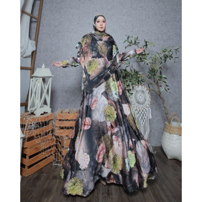 SARKIS/Lunara set black by Sarkis/set syari/set elegant/set terbaru