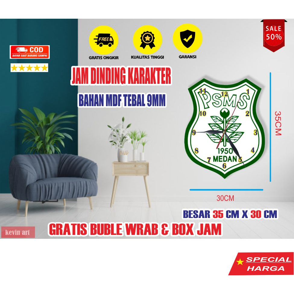 Jam Dinding Tembok Murah Terbaru Gambar PSMS Medan