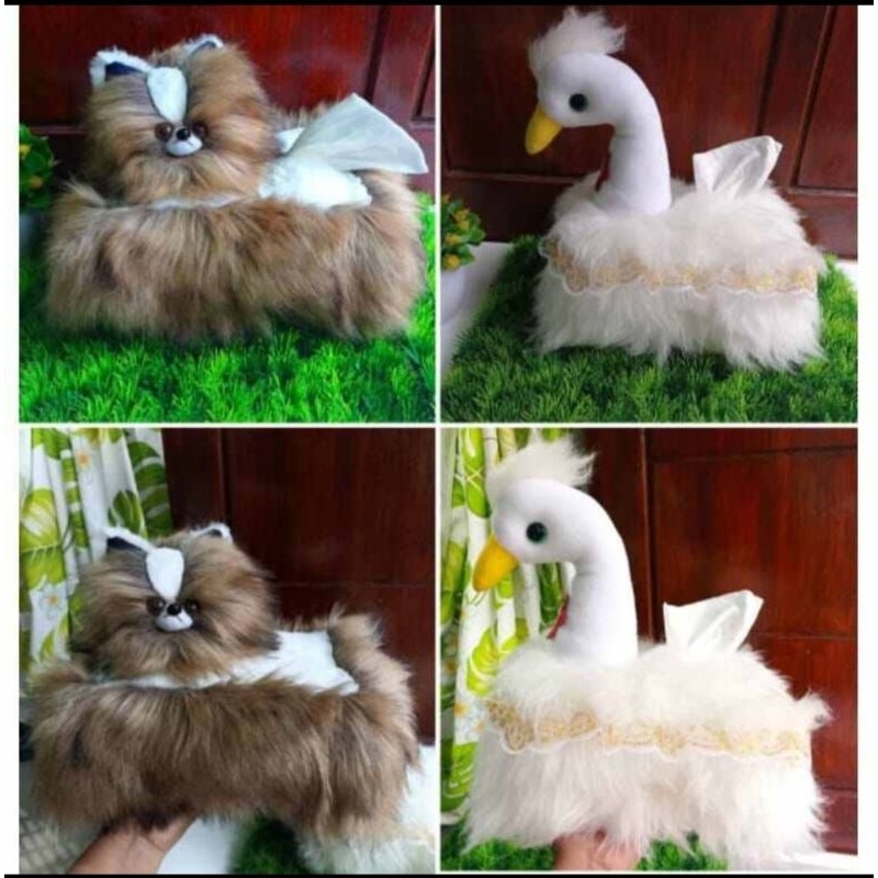 Tempat Tisu Mobil Aesthetic Tempat Tissue Mobil Estetik Sarung Tisu Karakter Bulu Karakter Anjing Da