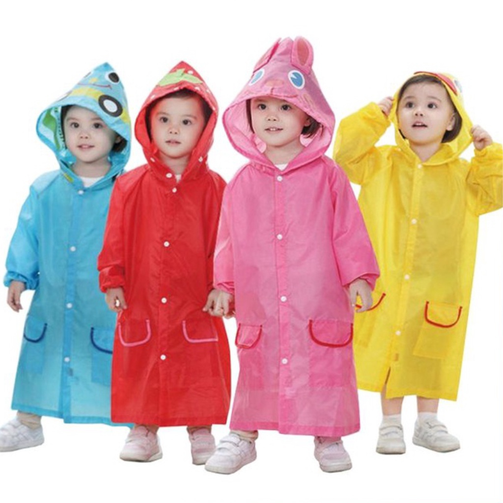 STV Jas Hujan Anak Funny Raincoat Motif Lucu Bahan Polyester