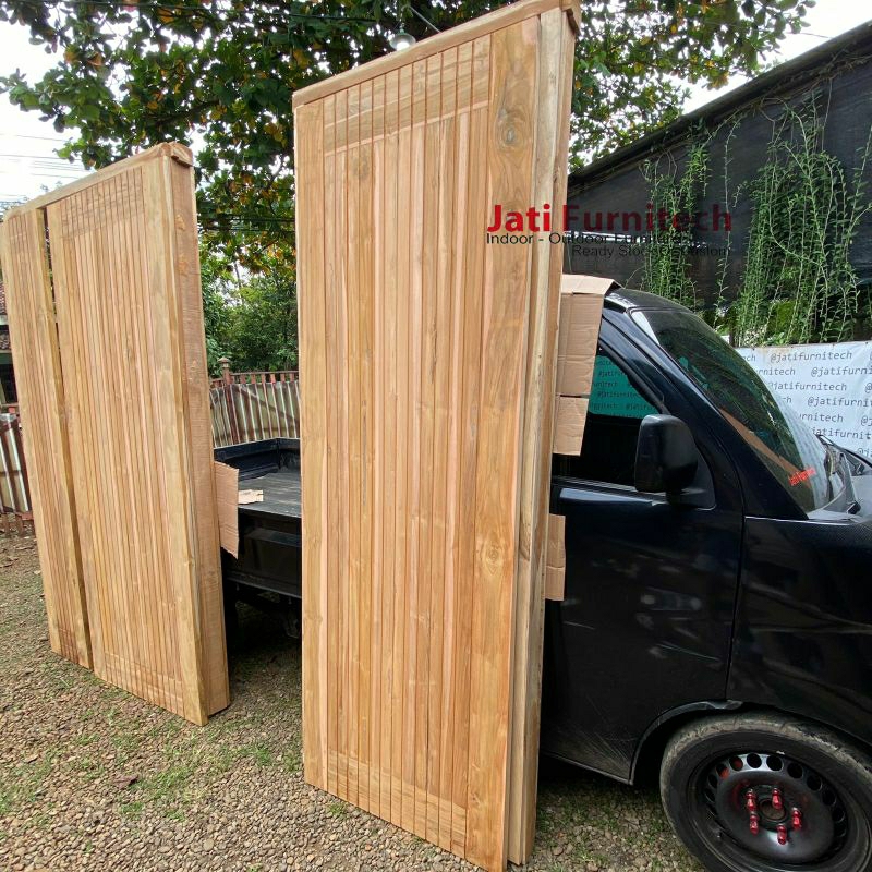 pintu utama kayu jati - pintu utama single - pintu utama double