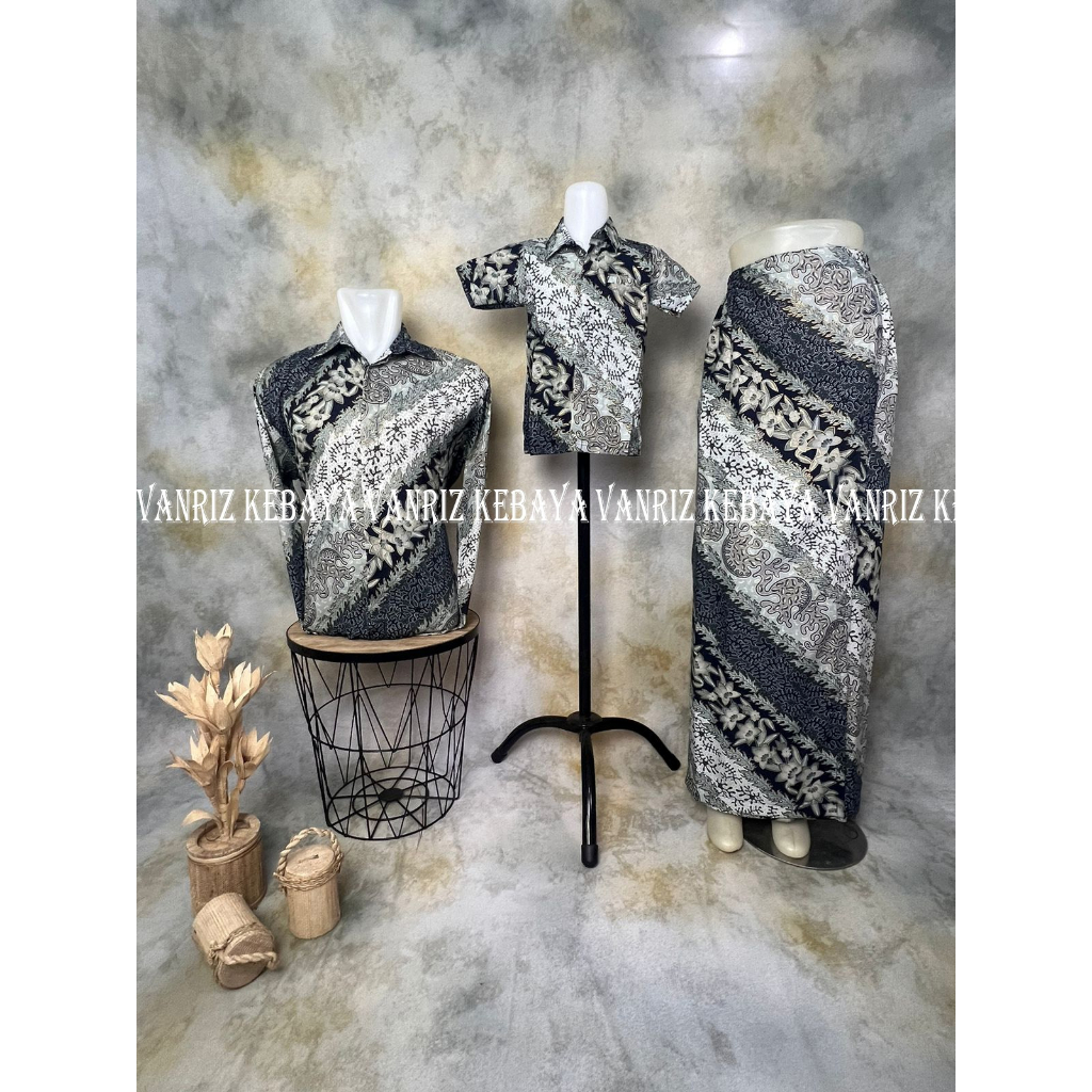 Vanriz Kebaya-Kemeja Batik Lengan Panjang Couple Anak Dan Rok Span