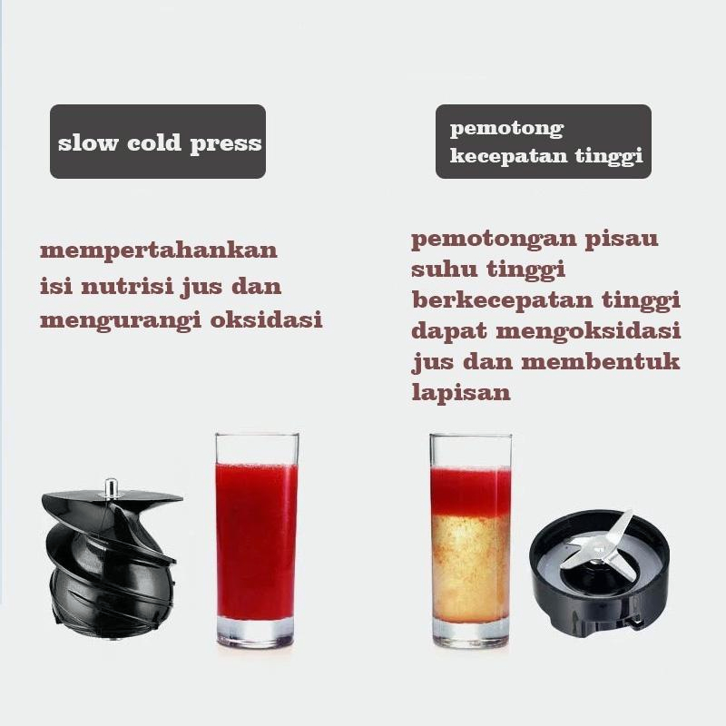 【Bisa COD】Slow Juicer 99% Fresh Fruit Juice Teknologi Jerman Rpm 65 150w Extractor Blender Slow Chewing Cold Press Juicer