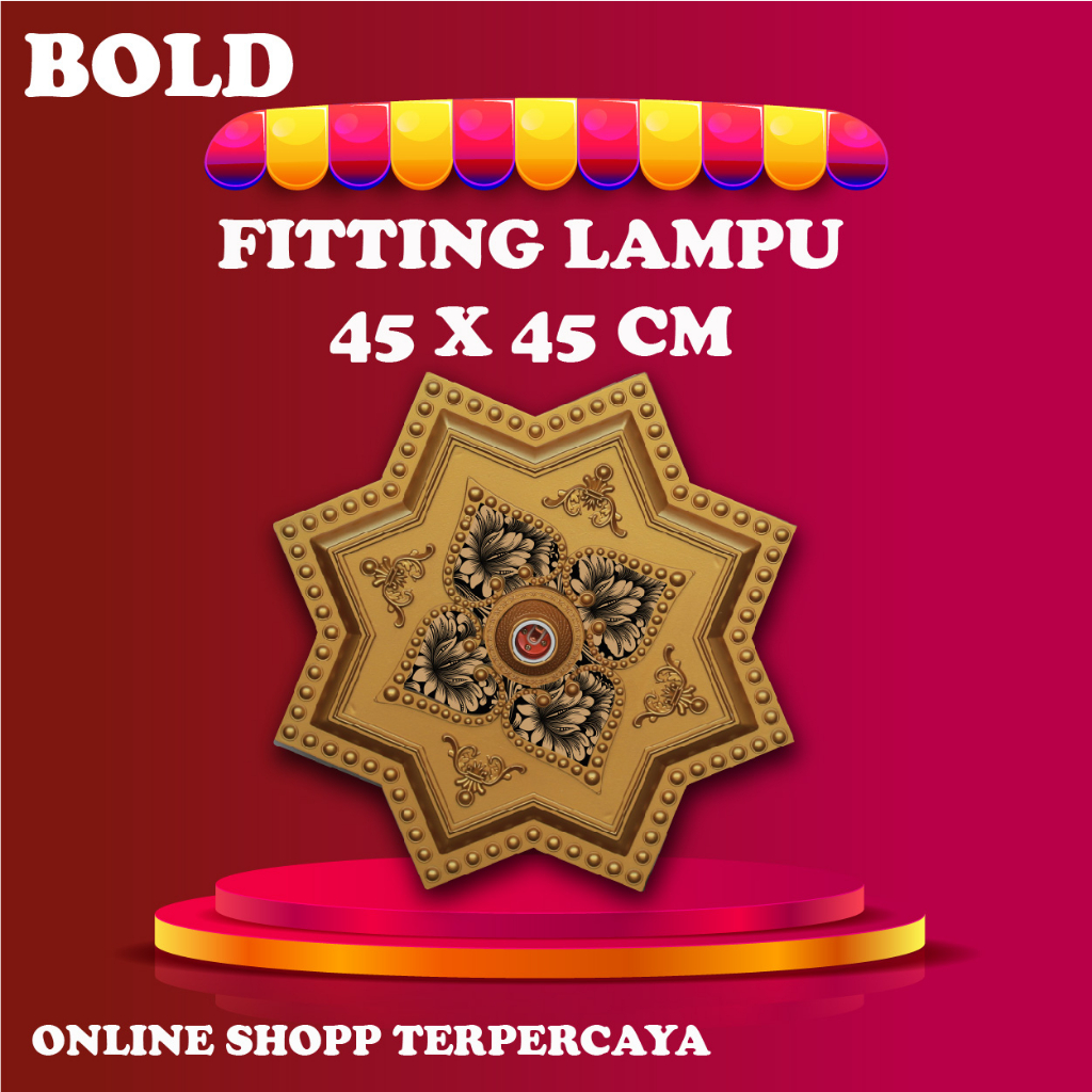 Fitting Lampu bold ukuran 45 X 45CM / FITTING LAMPU PLAFON ORNAMEN BOLD MOTIF LAMPU PLAFON PLAVON FI
