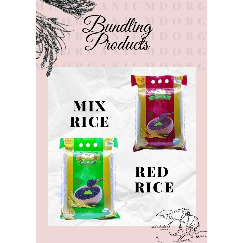 

MD Beras Campur Organik & MD Beras Merah Kupas Kulit Organik / Paket Bundling MD Mix All Rice 2kg & Red Rice Kupas Kulit 2kg