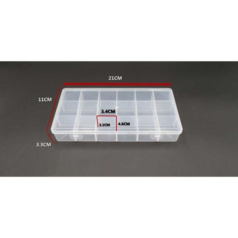 ALICE 18 Grid Kotak Penyimpanan Perhiasan Organizer Plastic Jewelry Box - AL85