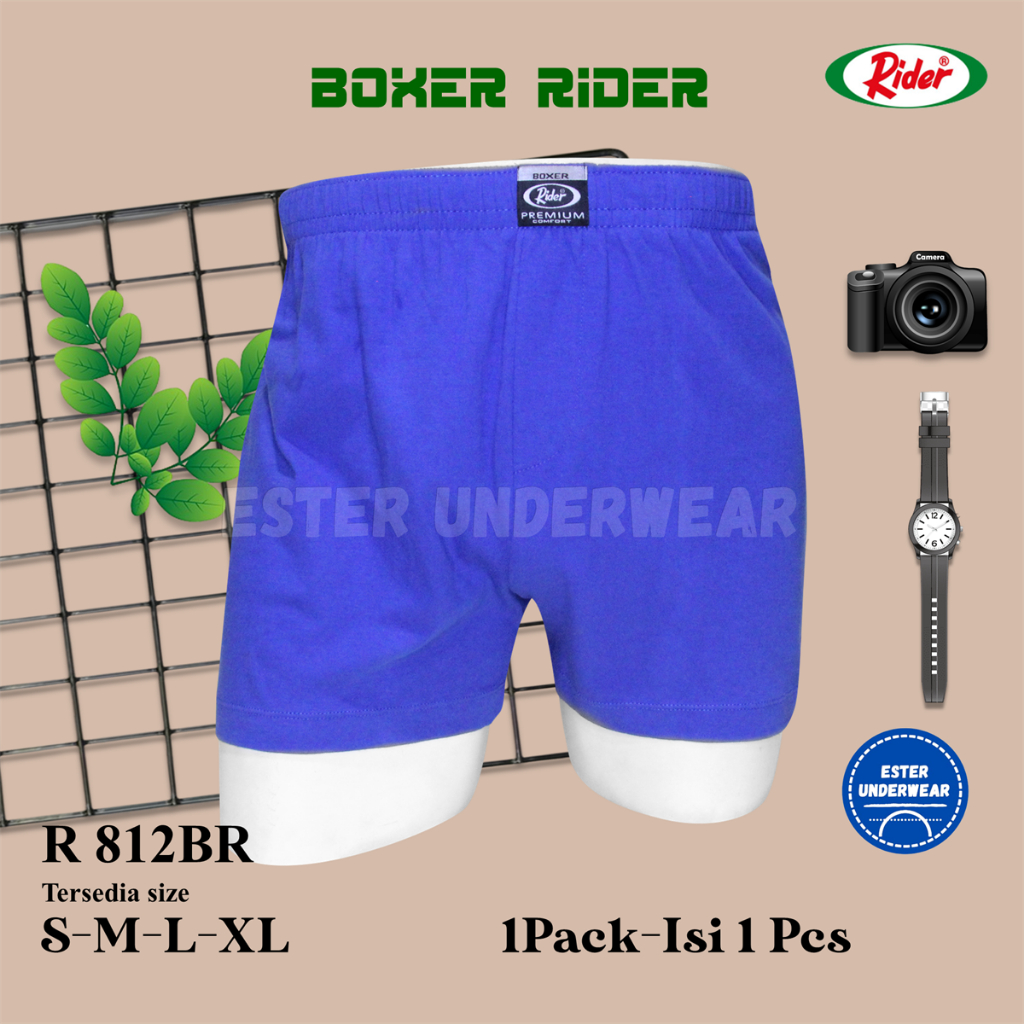 Rider Premium Boxer Man R 812BR Biru ISI 1 Pcs