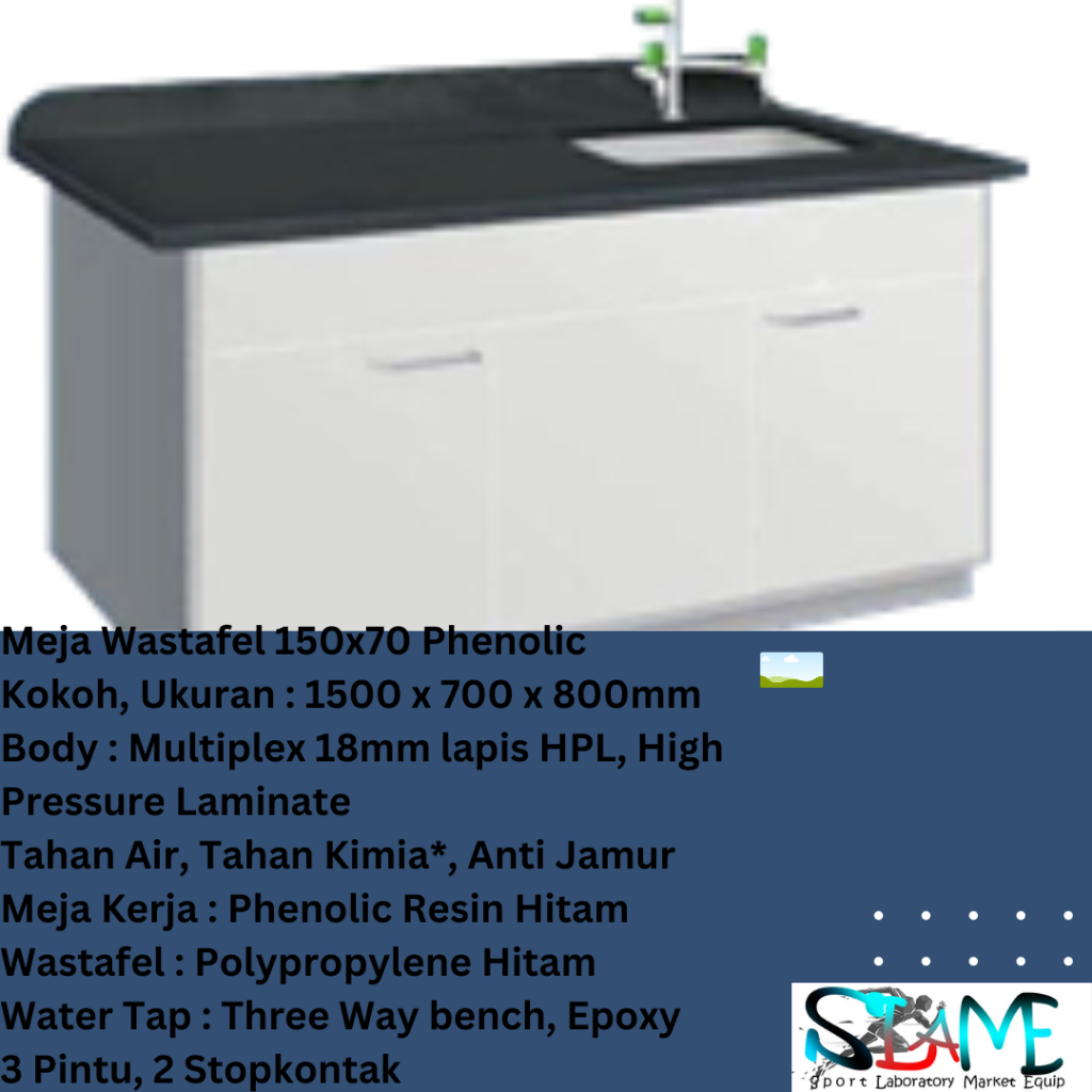 Meja Wastafel 150x70 Phenolic