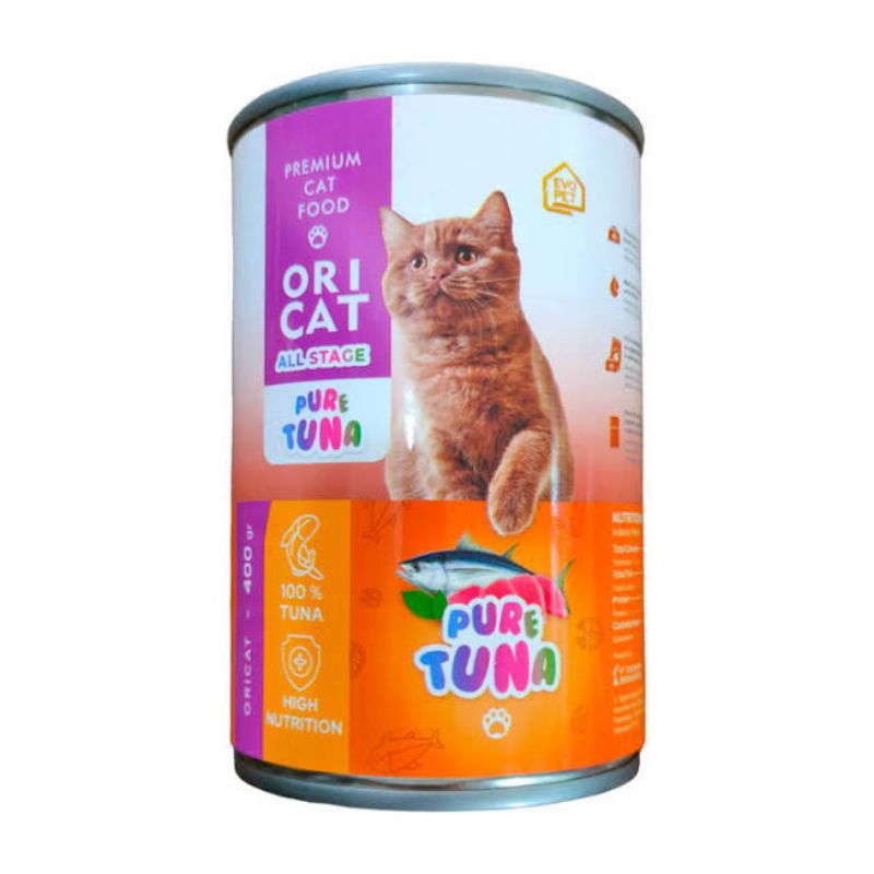 Paket 8pcs Makanan Kucing Ori Cat Kaleng 400gr - Pure Tuna