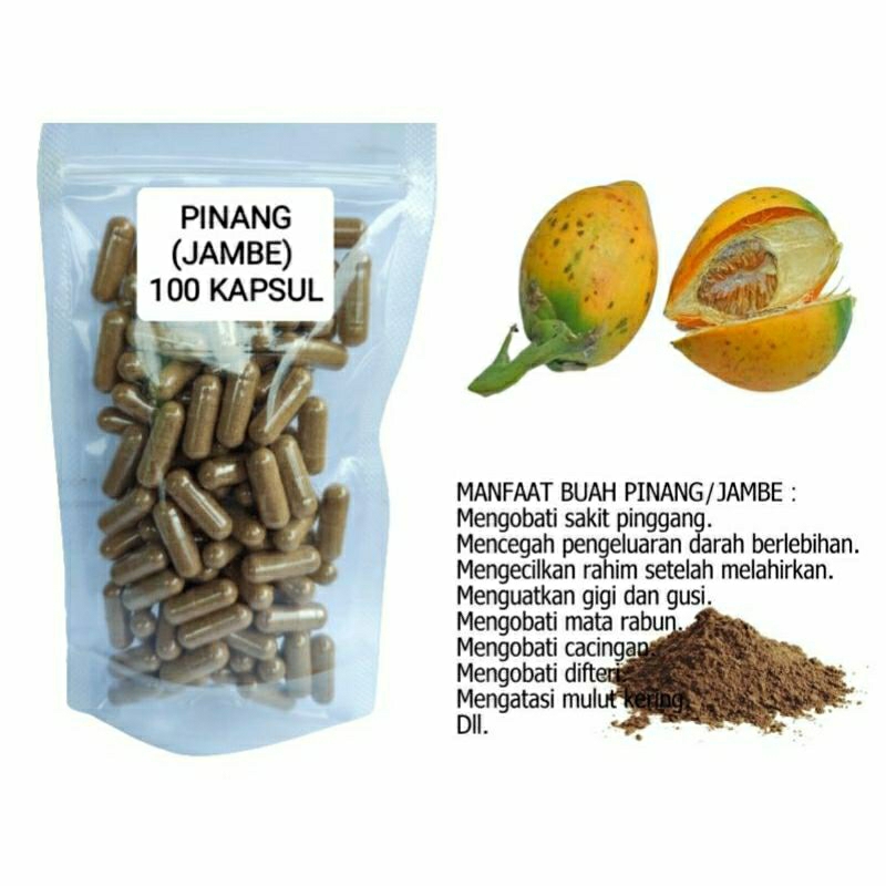 

PINANG JAMBE 100 KAPSUL OBAT HERBAL TERBAIK TOPP SELLER JATIM (PREMIUM QUALITY)