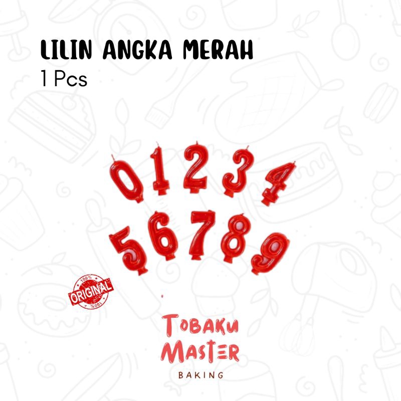 [ 1 PCS ] Lilin Angka Merah / Lilin Ulang Tahun / Lilin Hbd Angka