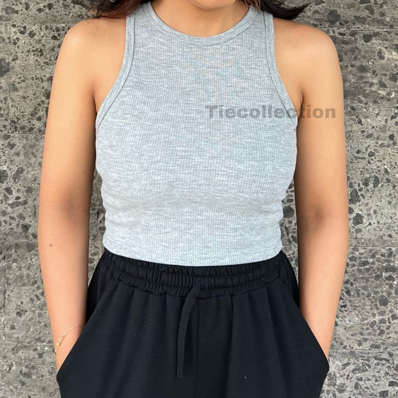 Choco Halter Top Crop Tanktop Atasan Wanita