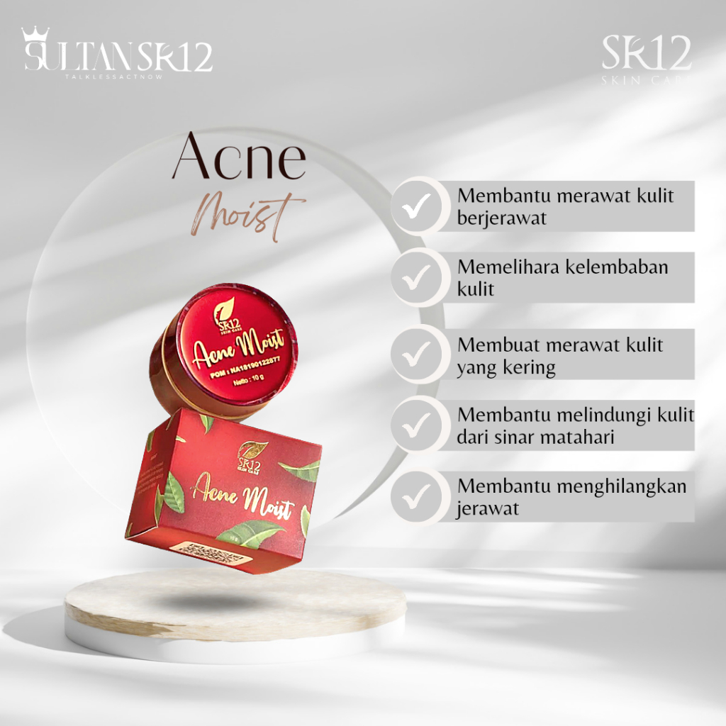 Acne Moist SR12 Cream Acne Moisturizer Acne Krim jerawat dan Bekas Jerawat Penghilang Jerawat dan Bekas Jerawat Krim Acne