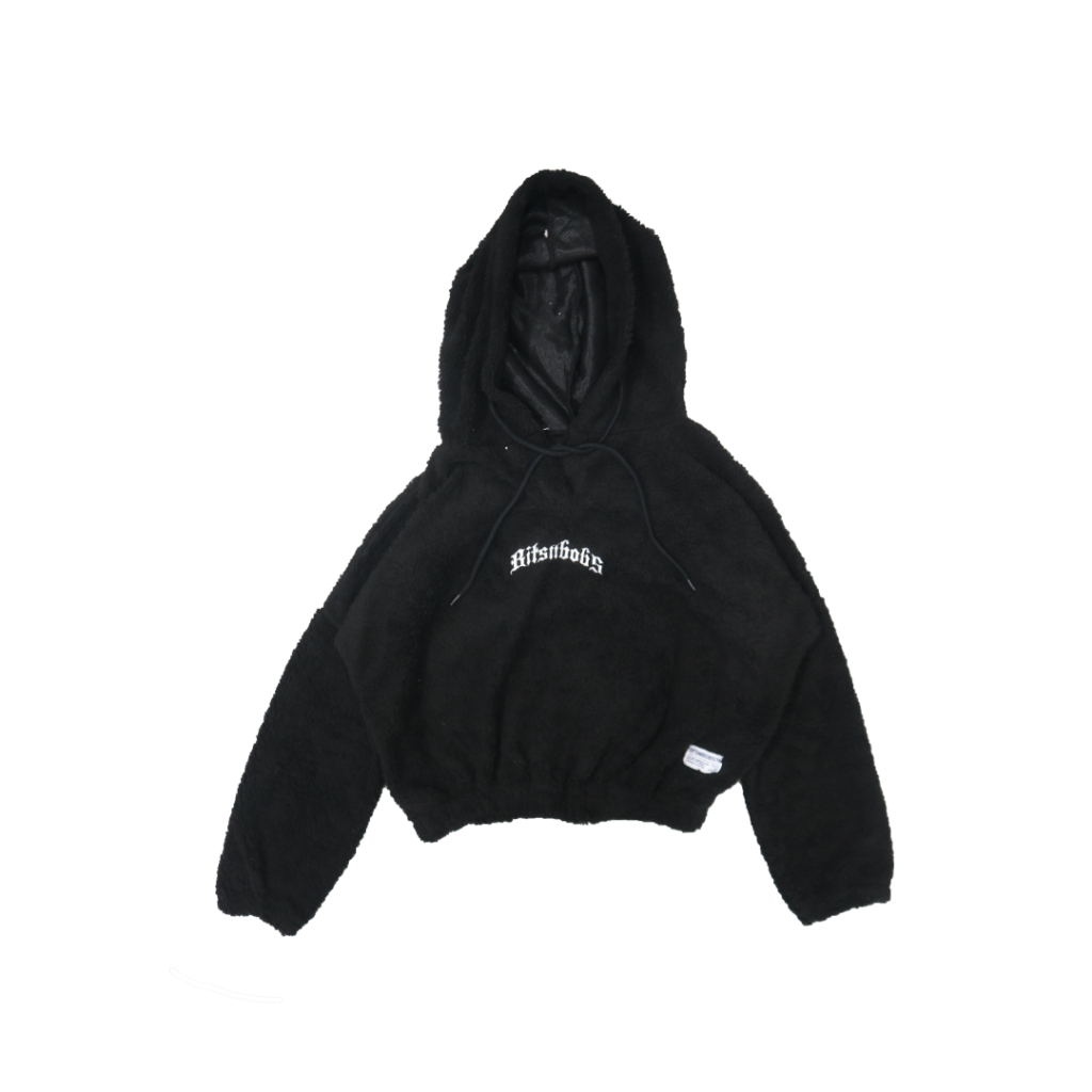 BITSNBOBS76 | SHERPA HOODIE CROP | PAIN