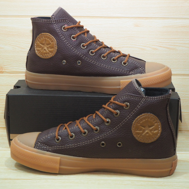 SEPATU CASUAL TINGGI HIGH PRIA BAHAN KULIT SINTETIS COKLAT TUA