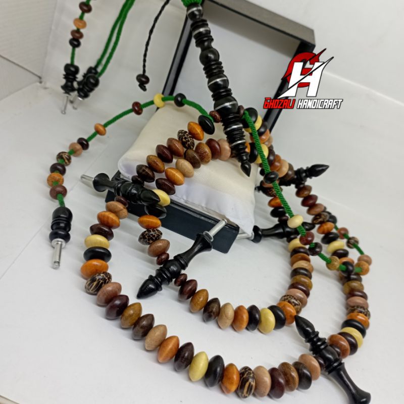 Tasbih  Kayu Kombinasi Bertuah  Model Trinjani Size 12mm.