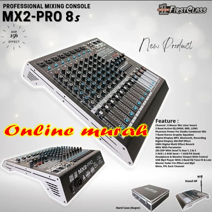 mixer firstclass mx2 pro 8s 8 channel mx2 pro8s garansi original